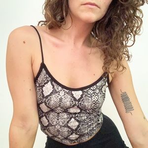 timing • snakeskin print tank